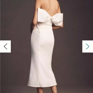 BHLDN SUZANNE STRETCH CREPE BACK-BOW MIDI DRESS